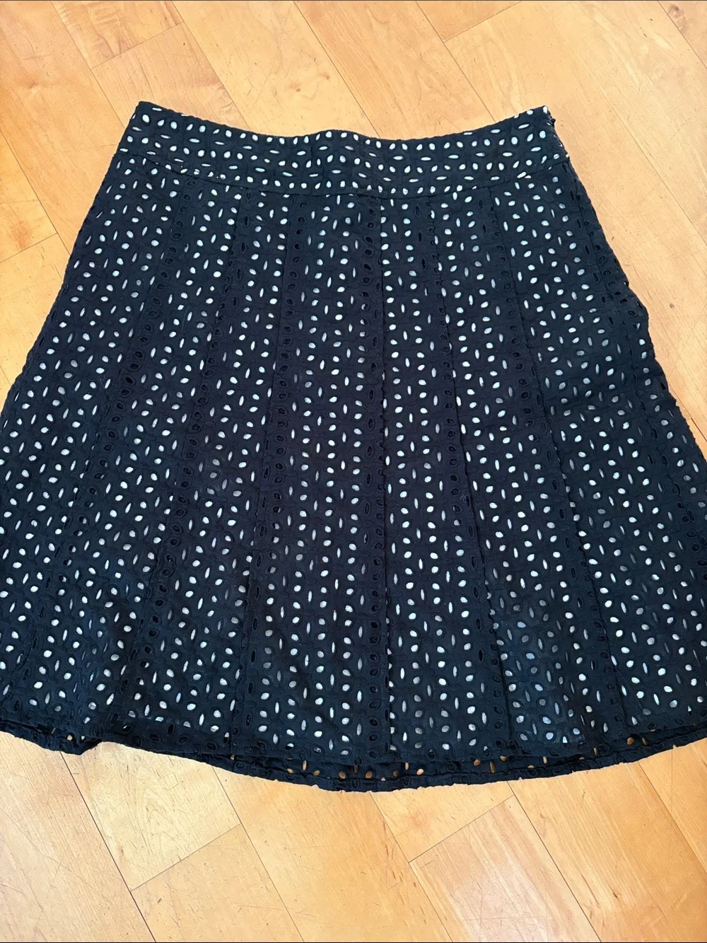 Ann Taylor Black Eyelet Circle Skirt